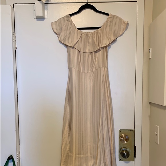 H&M Cream Ruffled Off-Shoulder Maxi Dress - Picture 4 of 4